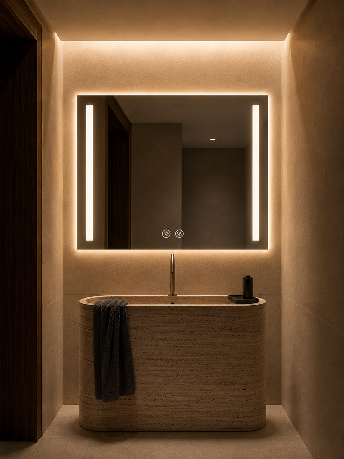 Twixor Frameless LED vanity mirror by Artessa — best vanity mirrors with lights