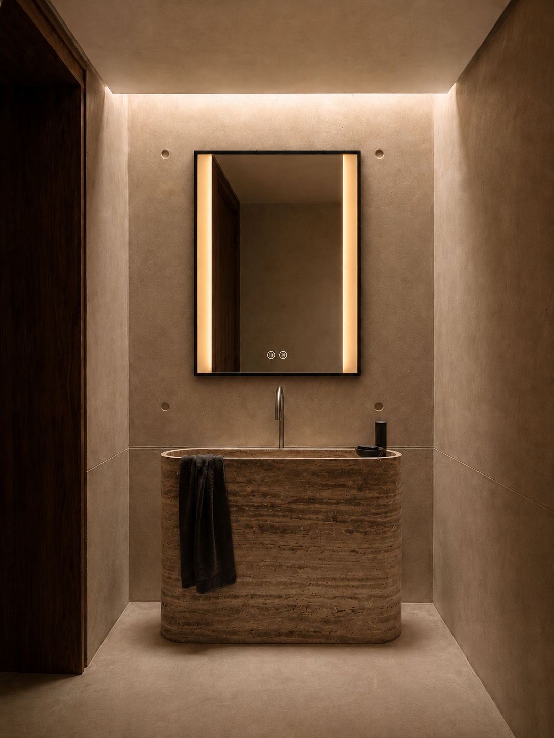 Kairo LED bathroom mirror by Artessa — buying mirrors in bulk for hotels