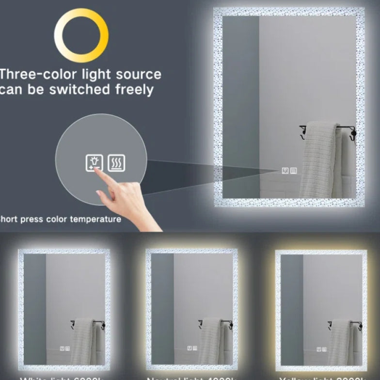 Radiate LED Front & Backlit Mirror with Defogger, Triple-LED Colours & Memory Function