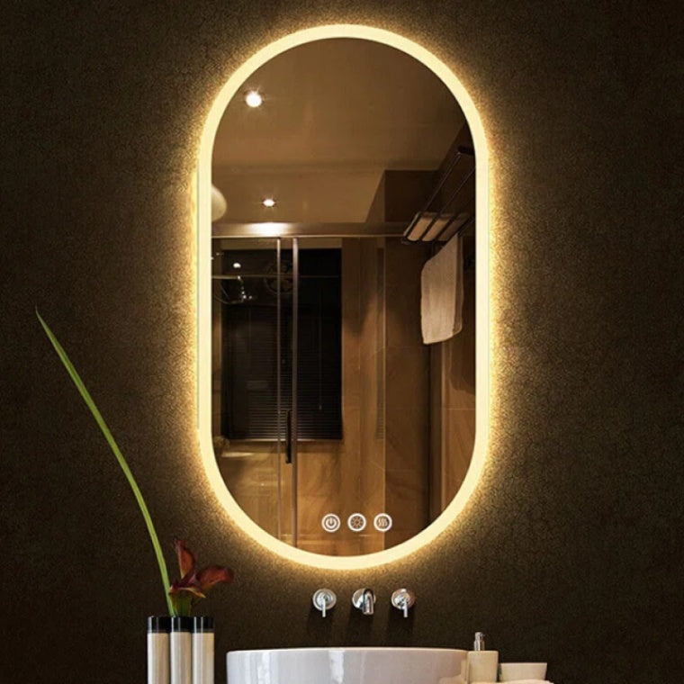 Lumina LED Backlit Mirror with Defogger, Triple-LED Colours & Memory Function