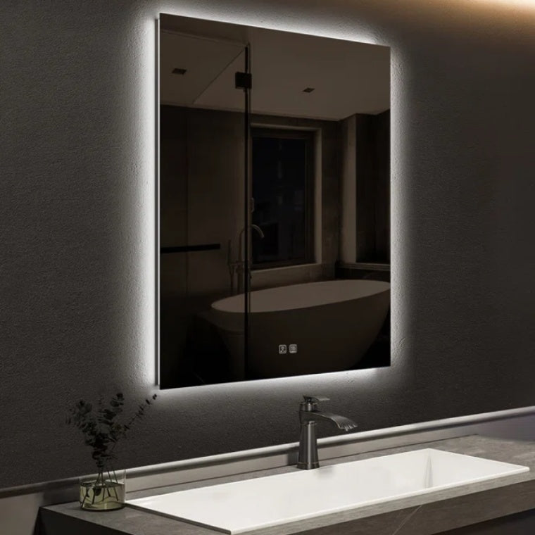 Gleamify LED Backlit Mirror with Defogger, Triple-LED Colours & Memory Function