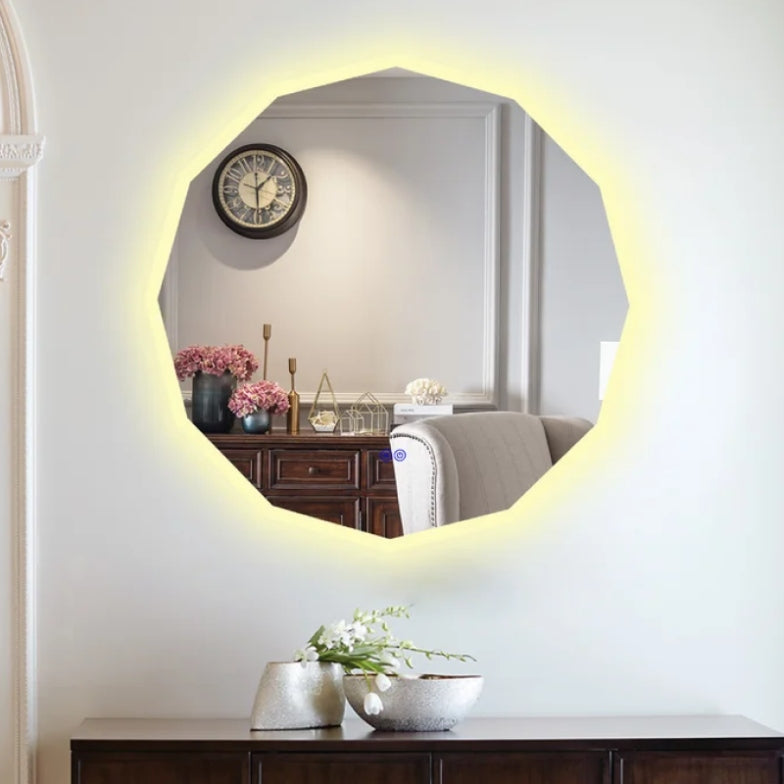 HaloGlo LED Backlit Mirror with Defogger, Triple-LED Colours & Memory Function