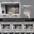 GlowZen LED Backlit Mirror with Defogger, Triple - LED Colours & Memory Function - Artessa