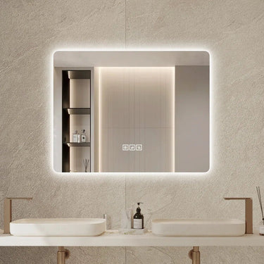 GlowZen LED Backlit Mirror with Defogger, Triple - LED Colours & Memory Function - Artessa